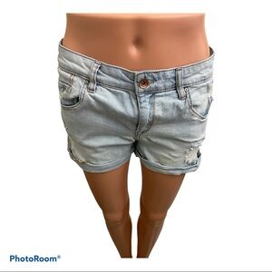 Pullbear distressed jeans shorts fold up cuff Size 4